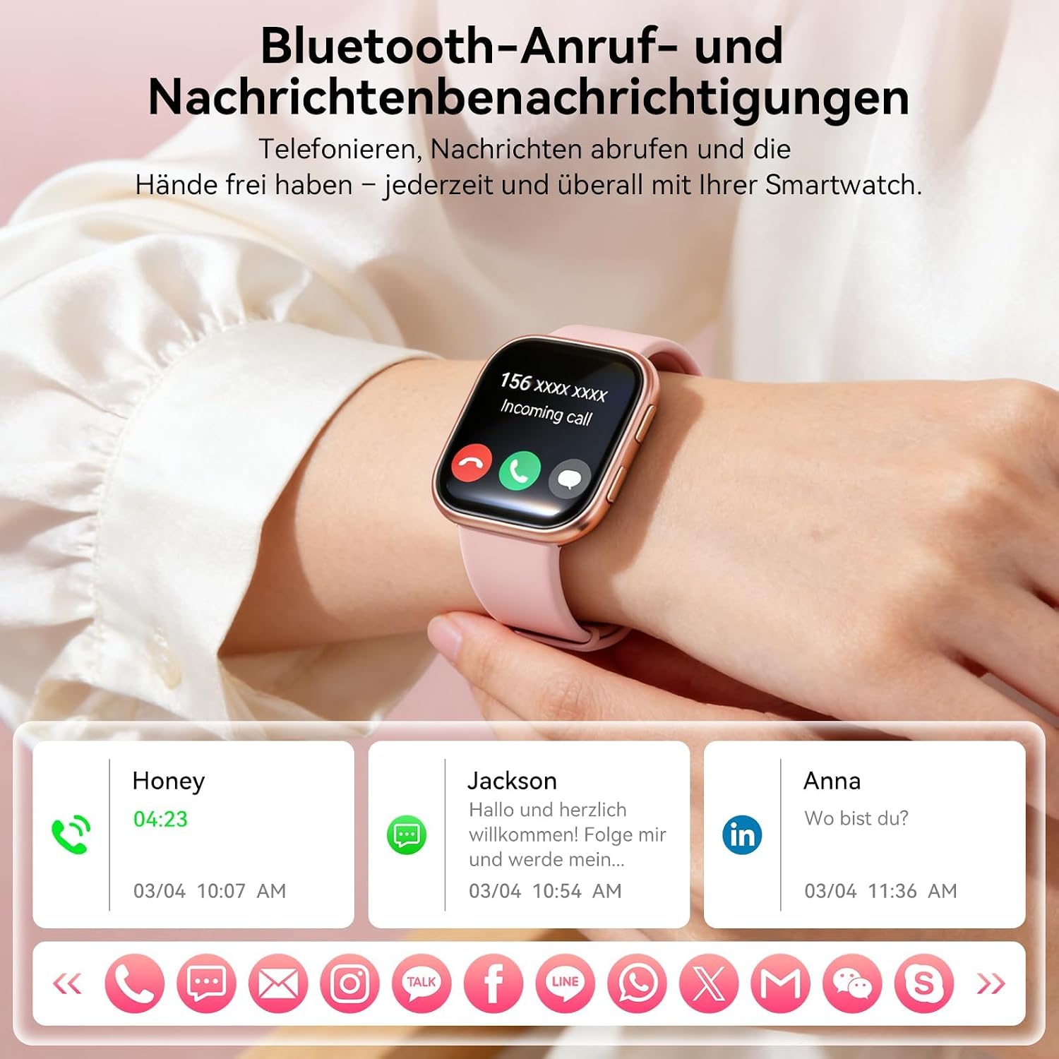 Mingtawn Herren-Smartwatch mit 7 Armbändern & Geschenkbox, 1,83 Zoll HD Smartwatch mit Bluetooth-Anruf, Fitness-Tracker mit Herzfrequenzmesser, Schlafmonitor, Schrittzähler, IP68 wasserdicht – Bild 4