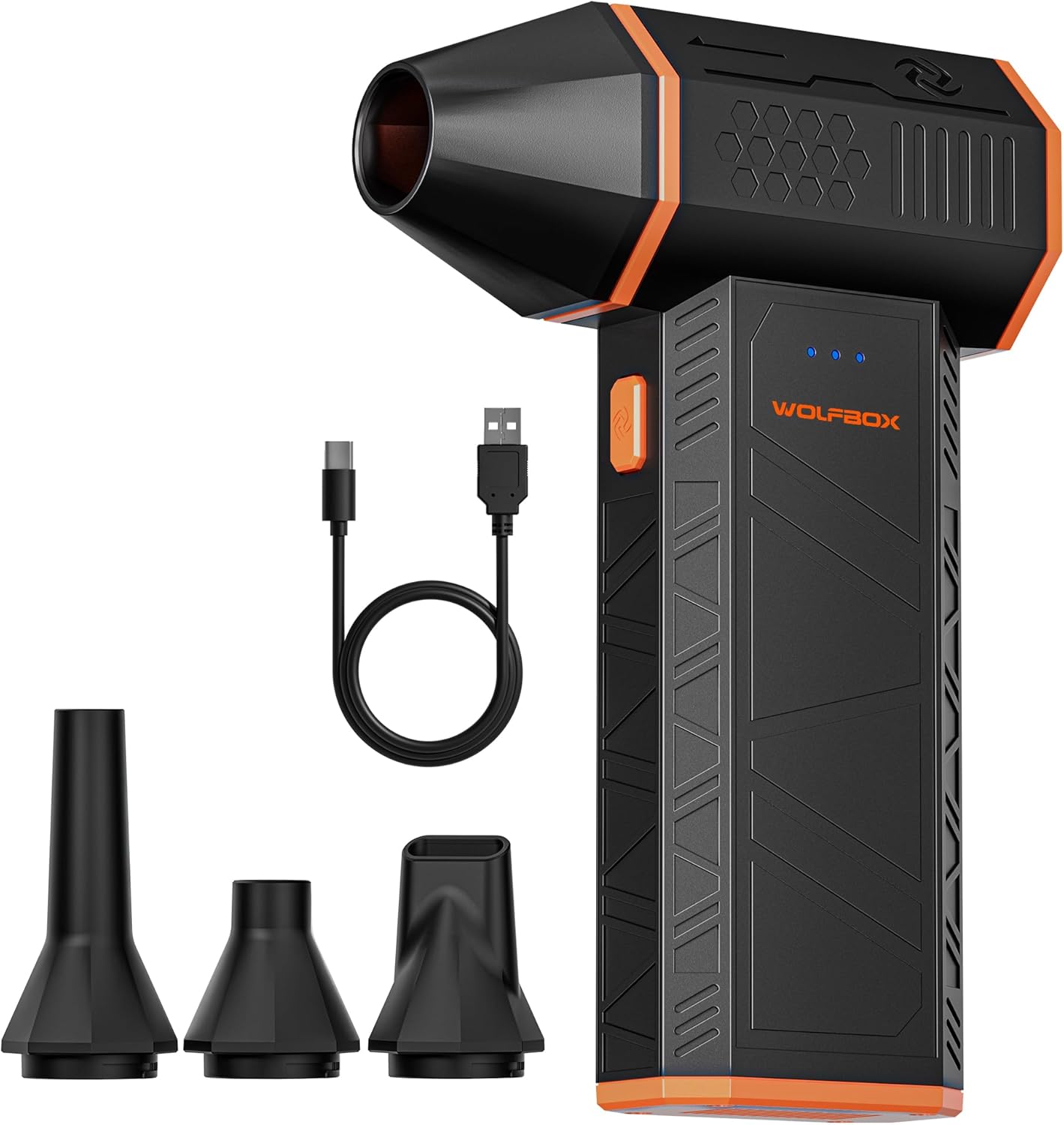 WOLFBOX MegaFlow 50 Elektrischer Luftzerstäuber, 110.000 U/min, kabellos, 3 Geschwindigkeiten