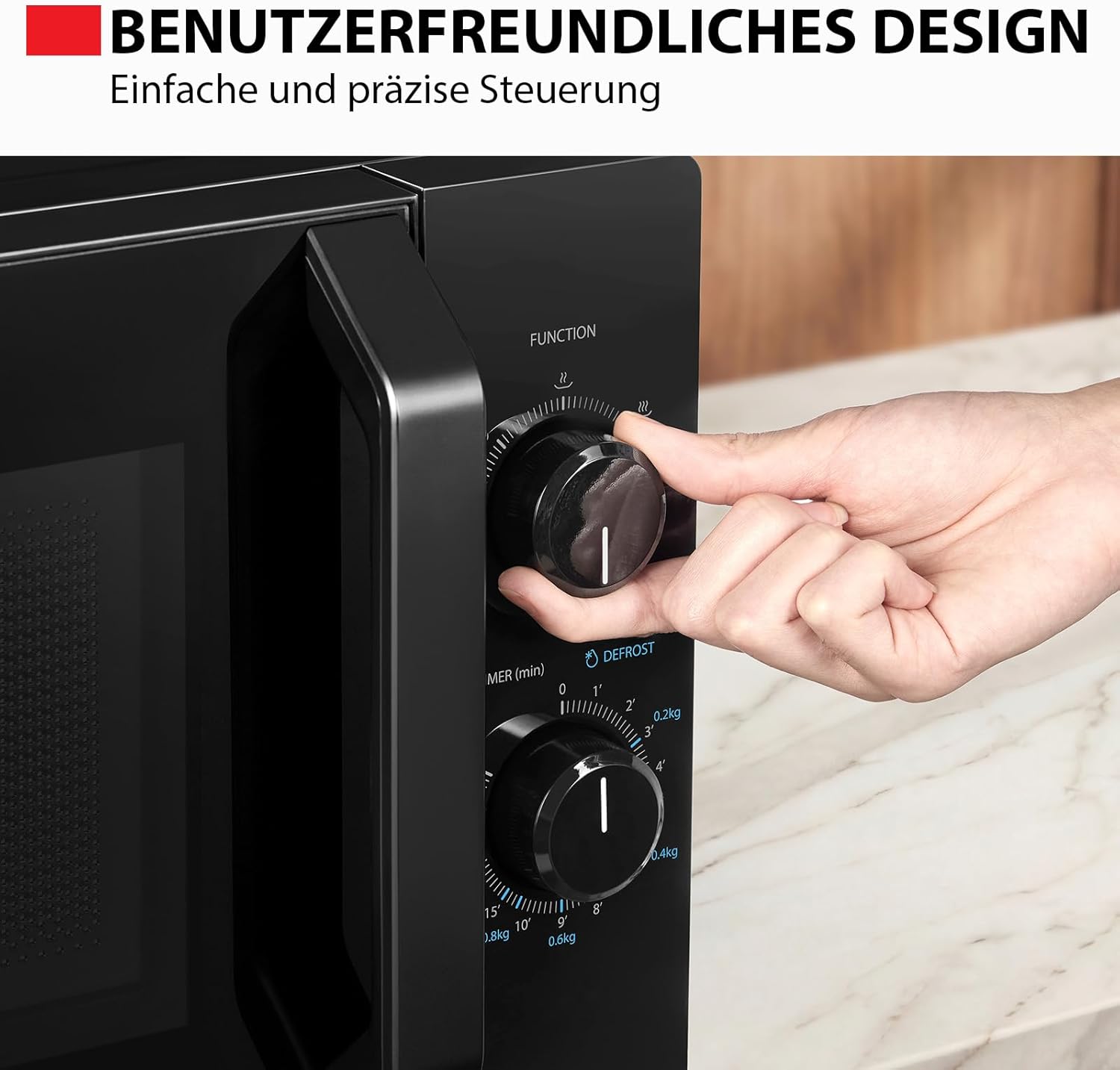 Toshiba MW2-MM20PE(BK) Freistehende Mikrowelle / Solo-Mikrowelle / 20L / 700W / 5 Leistungsstufen mit praktischer Auftaufunktion / LED-Beleuchtung im Innenraum / Schwarz – Bild 5