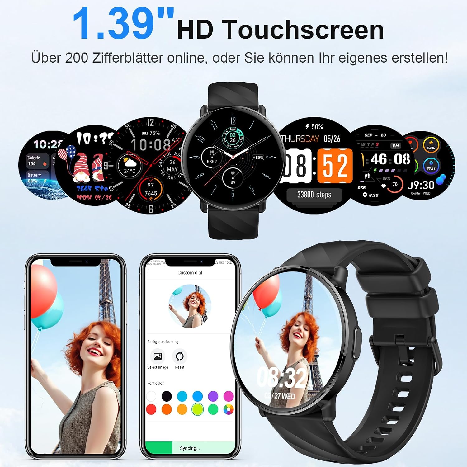Smartwatch für Herren und Damen mit AI-Assistent und Bluetooth 5.4-Telefonfunktion – Bild 6