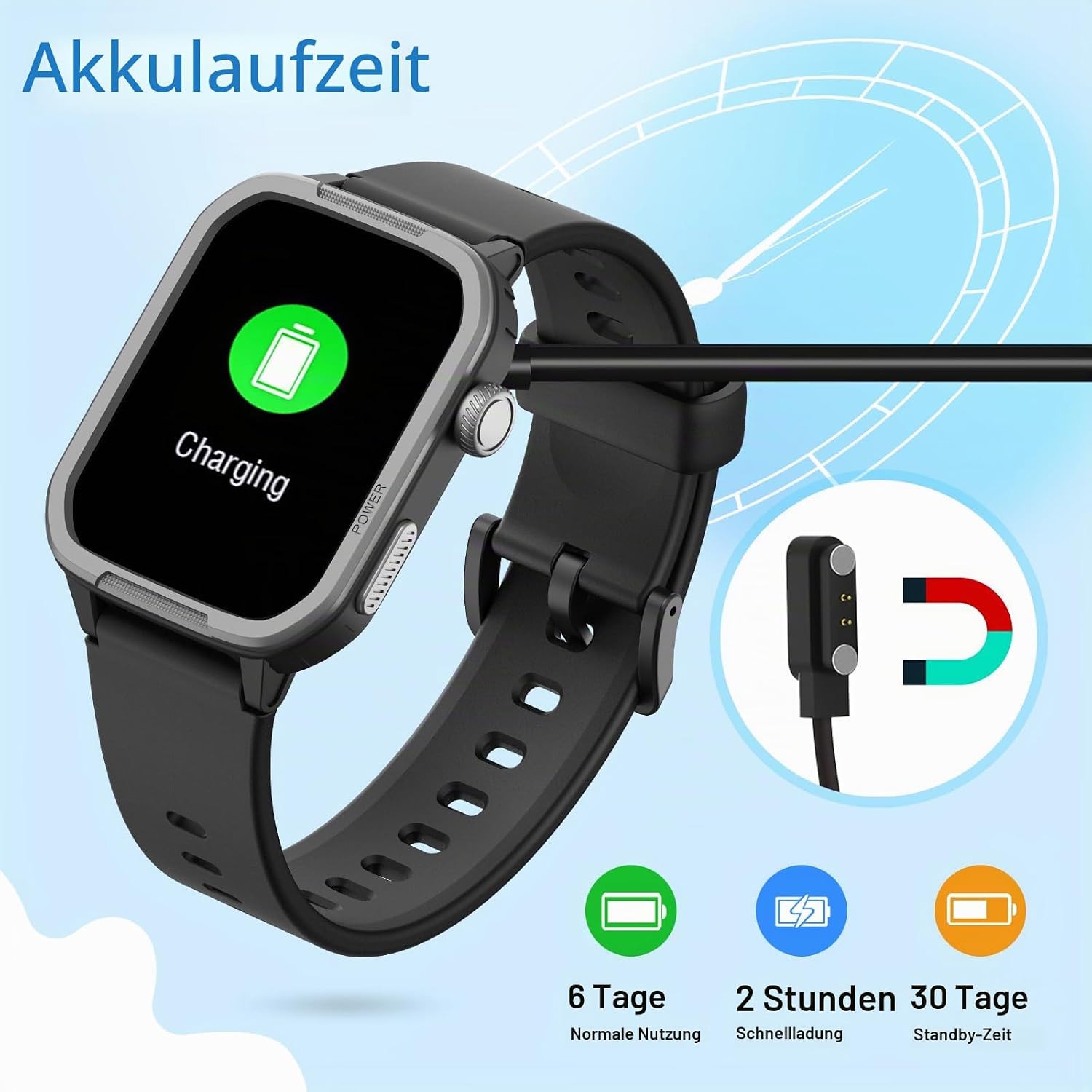 Smartwatch Kinder Fitness Tracker Uhr Digitale Fitnessuhr mit Schrittzähler, 24/7 Puls, IP68 Wasserdicht, Schlafmonitor, Wecker, Geschenk für Kinder Mädchen Jungen 6-16 (Schwarz) – Bild 8