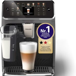 Philips Series 5500 Vollautomatische Latte-Go-Espressomaschine, SilentBrew-Technologie, Schnellstart. Aromatischer Kaffee aus frisch gemahlenen Bohnen, 20 Heiß- und Eisgetränke, Grau (EP5544/50)