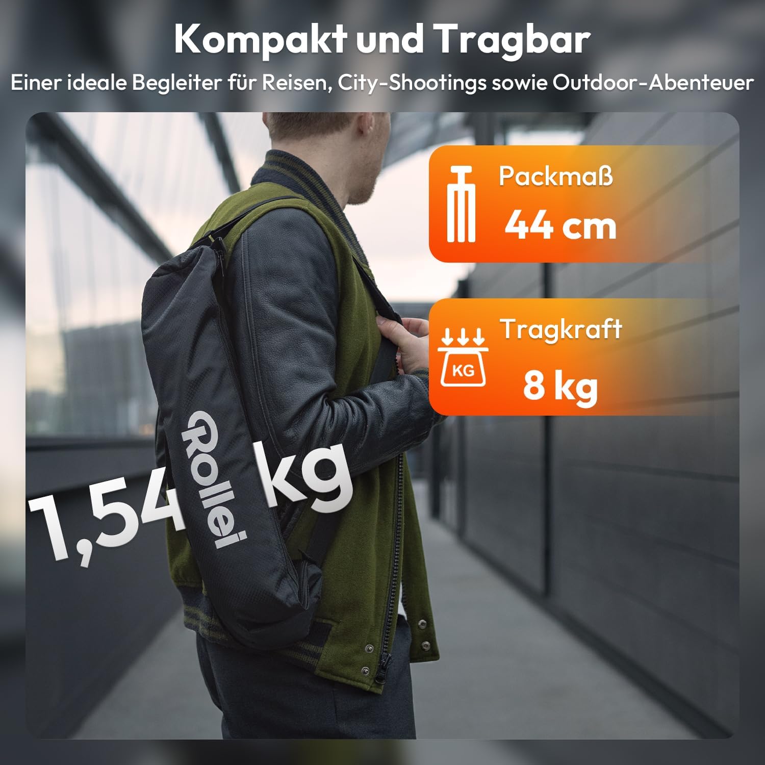 Rollei C5i Kamera Stativ Schwarz 158cm Kompaktes Fotostativ aus Aluminium – Bild 7