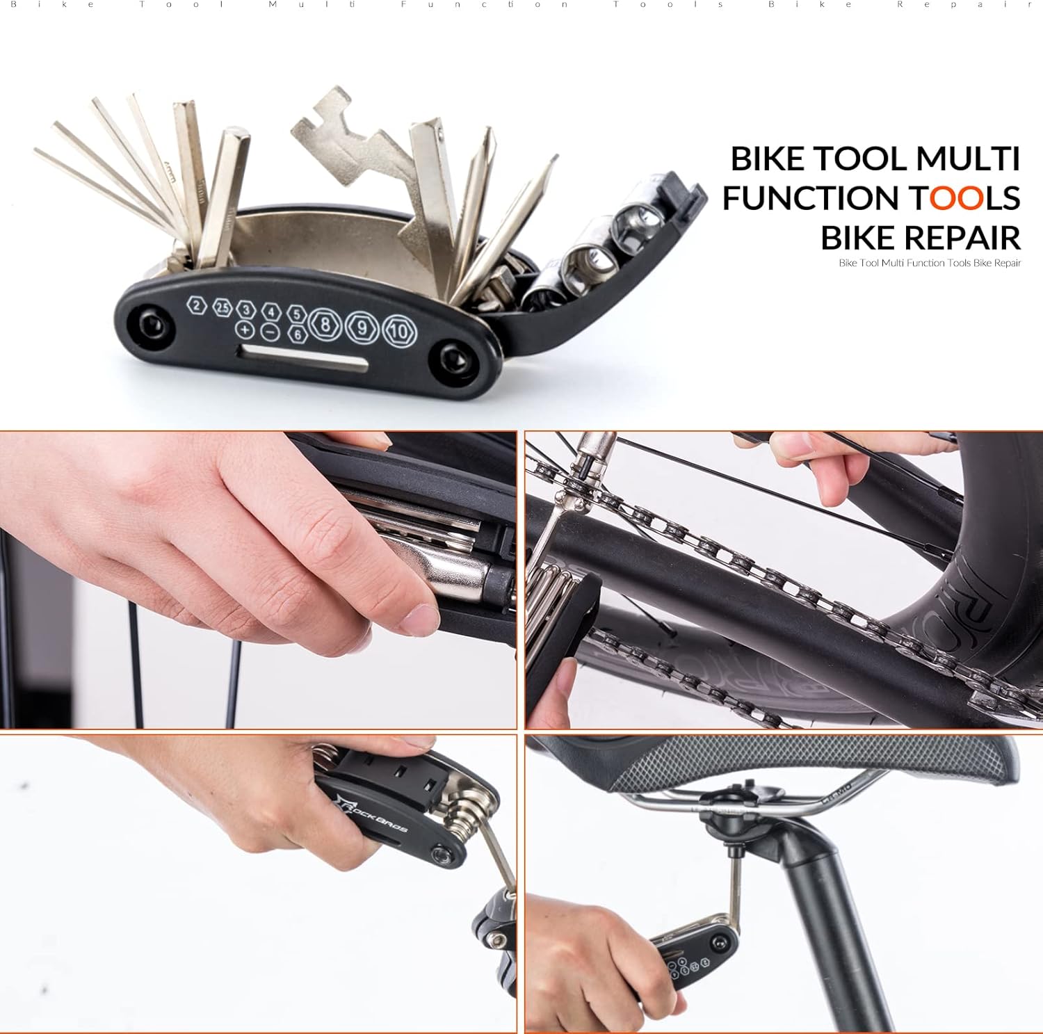 Rockbros 16-in-1 Fahrrad-Multitool, faltbares Fahrradwerkzeug – Bild 5