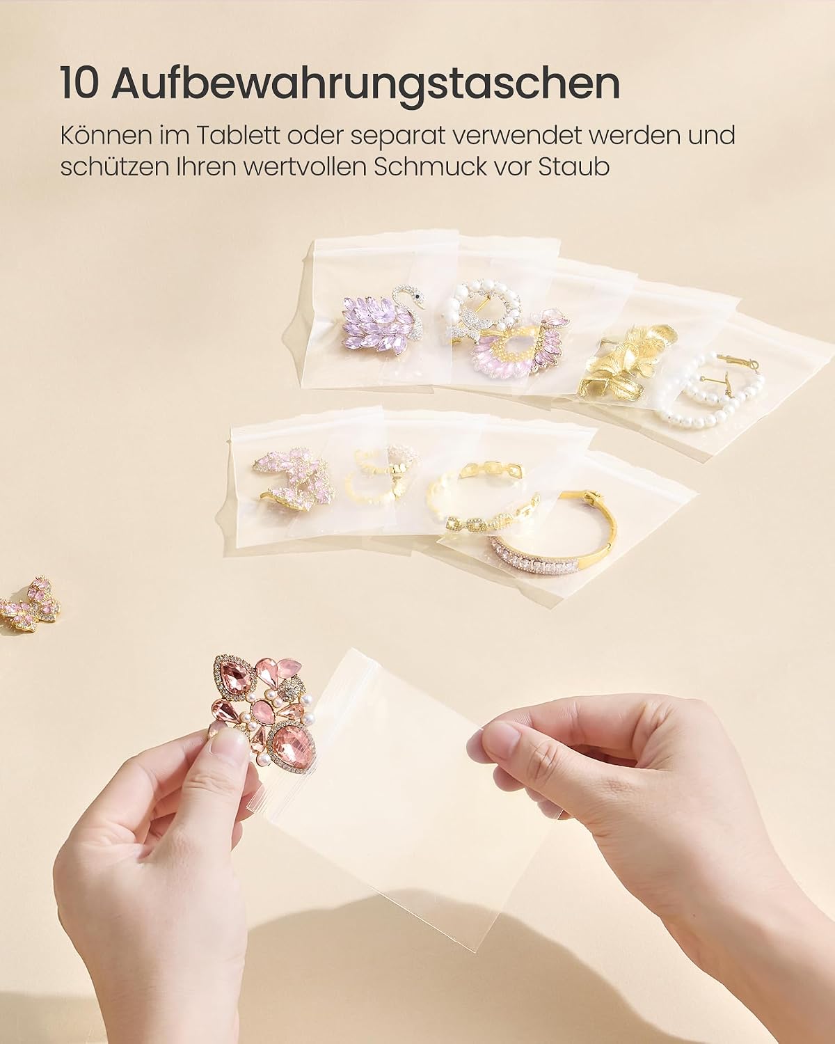 SONGMICS Schmuckständer, Schmuckhalter, Metallrahmen, Schmucktablett – Bild 4