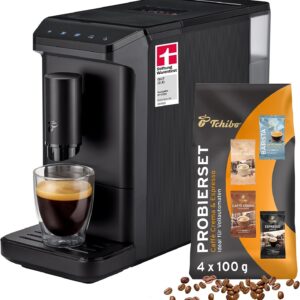 Tchibo Esperto Mini Fully Automatic Coffee Machine, Black, Coffee Tast...