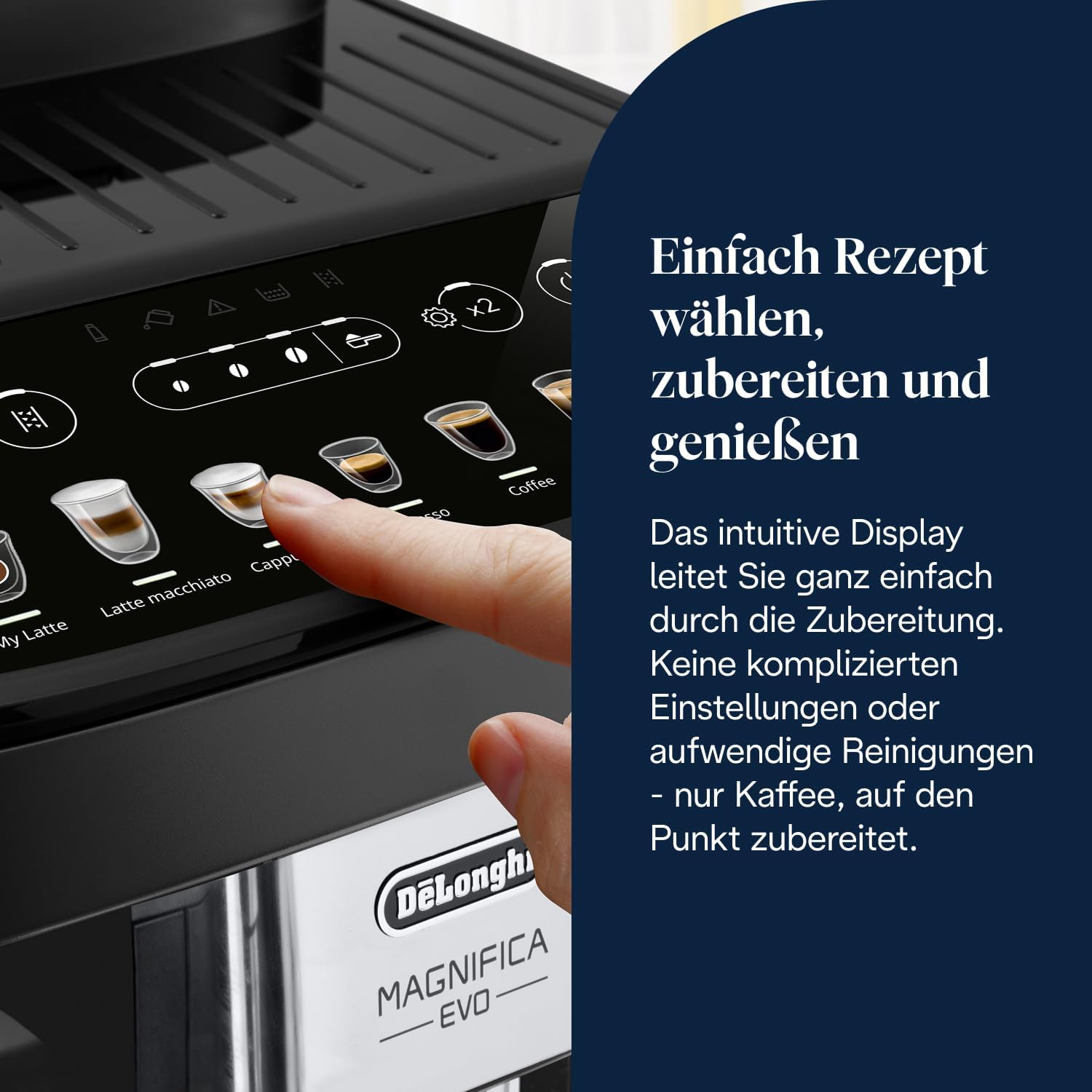De'Longhi Magnifica Evo - Kaffeevollautomat 7 Getränke Schwarz – Bild 5