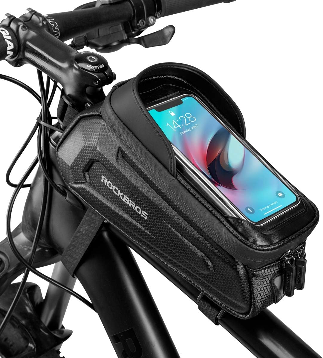 Rockbros Fahrrad-Rahmentasche, Handyhülle mit TPU-Touchscreen