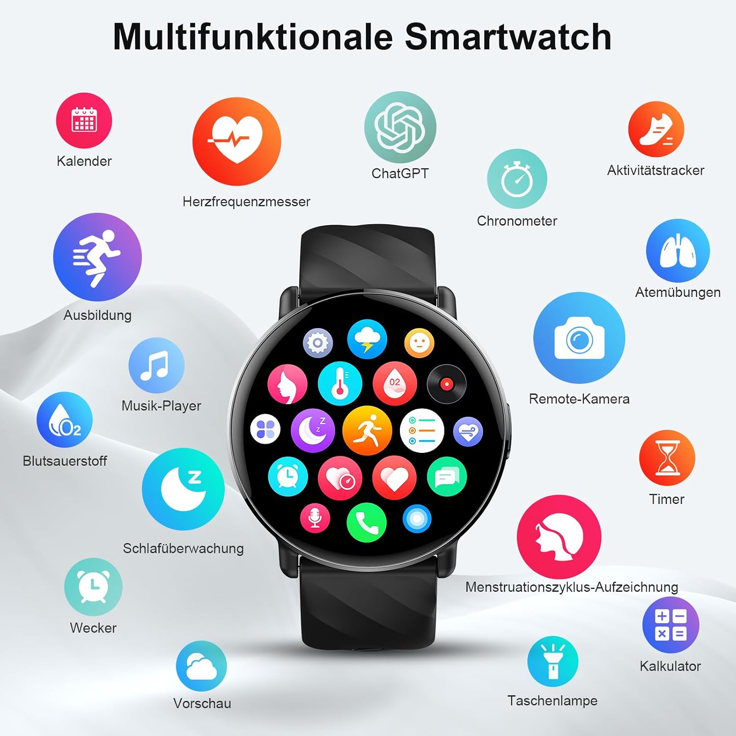 Smartwatch für Herren und Damen mit AI-Assistent und Bluetooth 5.4-Telefonfunktion – Bild 7