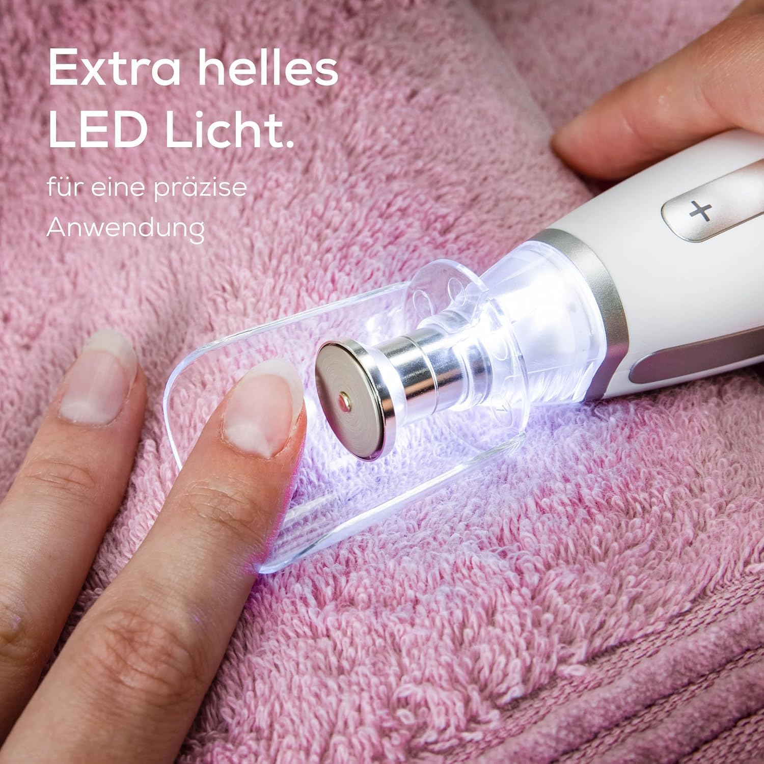 Beurer MP 62 Elektrisches Maniküre-/Pediküre-Set mit 10 Spitzen, LED-Licht und Aufbewahrungstasche – Bild 4