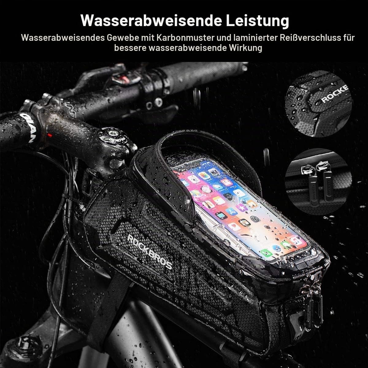 Rockbros Fahrrad-Rahmentasche, Handyhülle mit TPU-Touchscreen – Bild 3