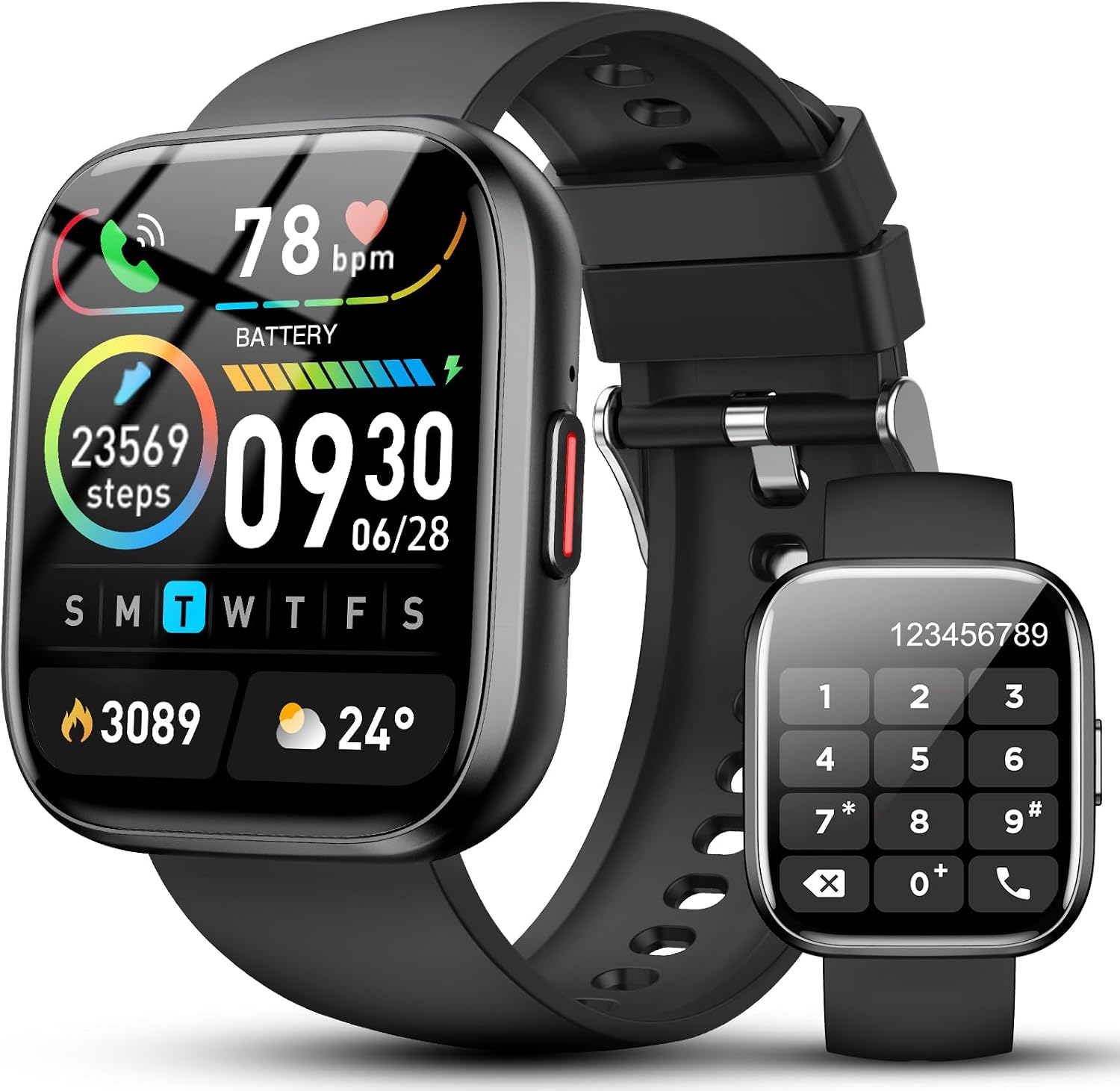 2026 Smartwatch Herren Damen 1,85 Zoll HD Touchscreen Smartwatch mit Telefonfunktion, 112+ Sportmodi Fitness-Tracker, IP68 wasserdichte Sportuhr mit Herzfrequenzmesser Schrittzähler für iOS Android