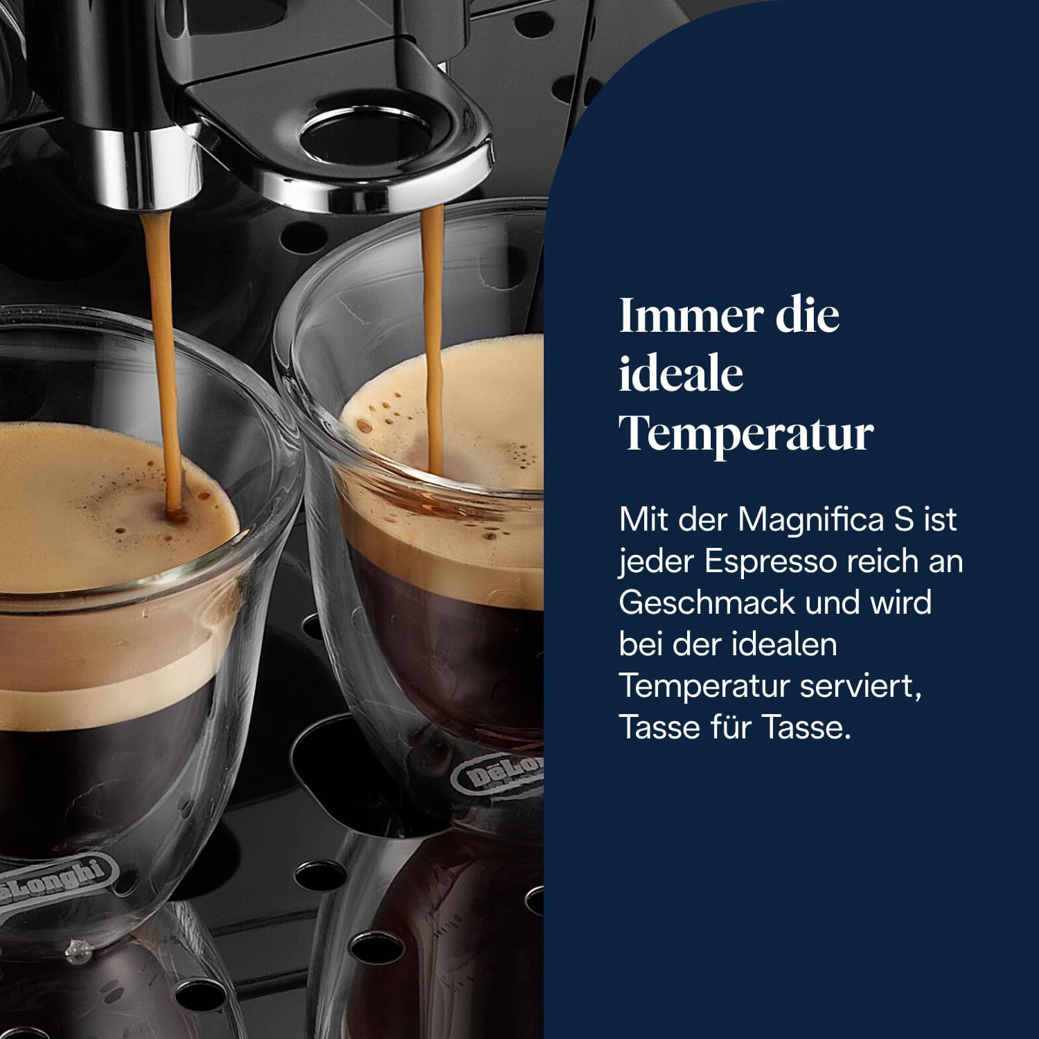 De'Longhi Magnifica S ECAM 22.110.B Kaffeevollautomat mit Milchaufschäumer für Cappuccino, mit Espresso-Direktwahltasten und Drehregler, 2-Tassen-Funktion, 1,8 Liter Wassertank, Schwarz/Silber – Bild 7