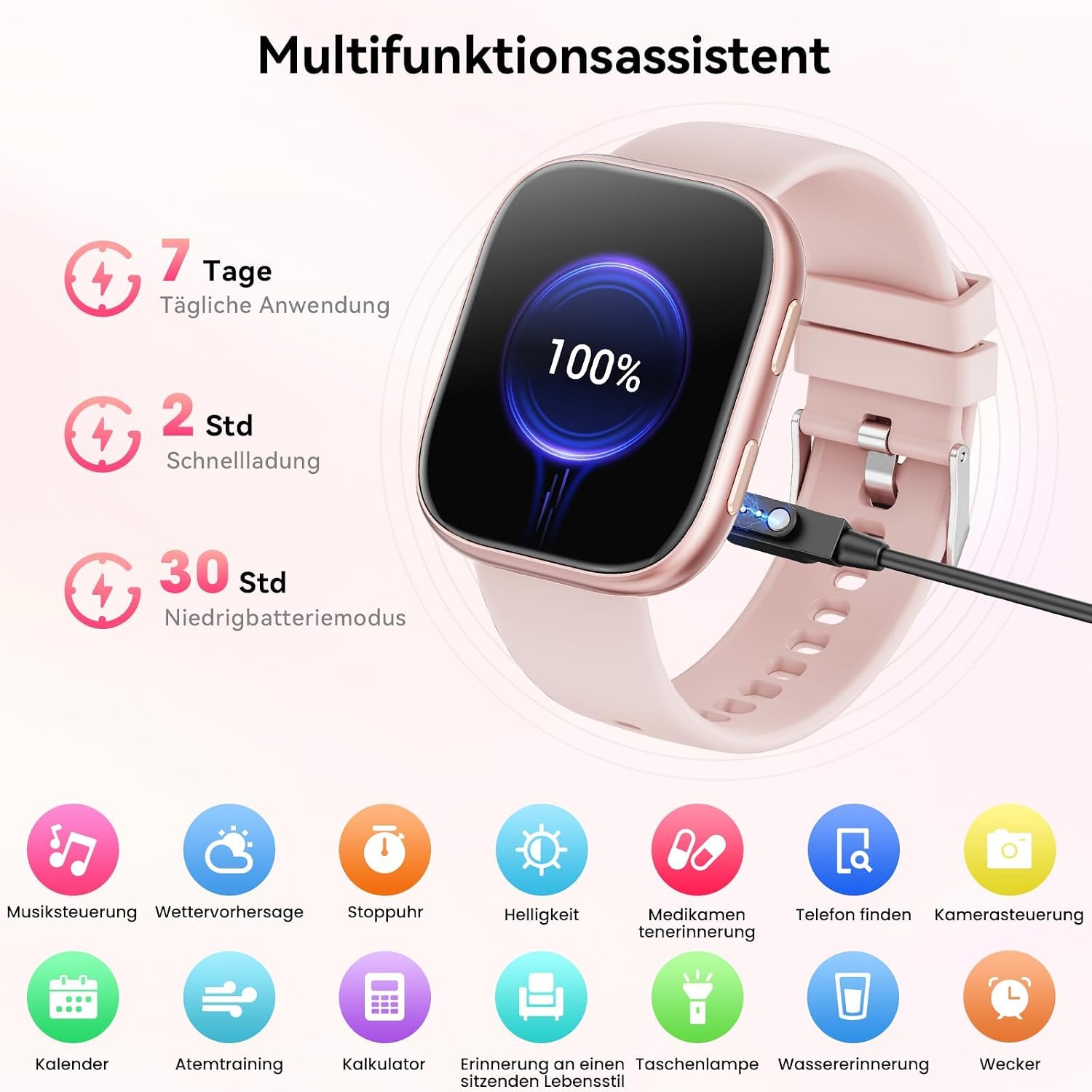Mingtawn Herren-Smartwatch mit 7 Armbändern & Geschenkbox, 1,83 Zoll HD Smartwatch mit Bluetooth-Anruf, Fitness-Tracker mit Herzfrequenzmesser, Schlafmonitor, Schrittzähler, IP68 wasserdicht – Bild 8
