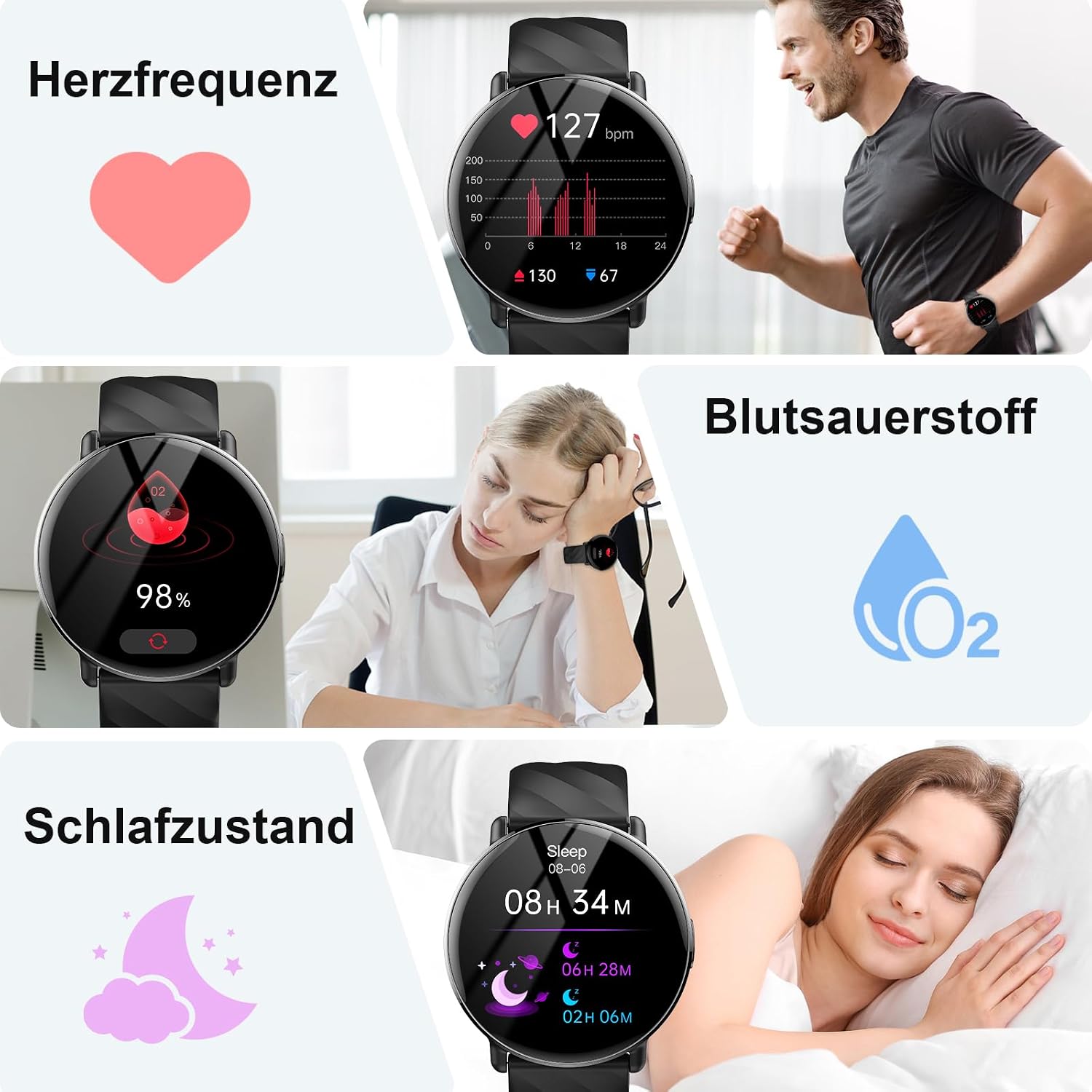 Smartwatch für Herren und Damen mit AI-Assistent und Bluetooth 5.4-Telefonfunktion – Bild 3