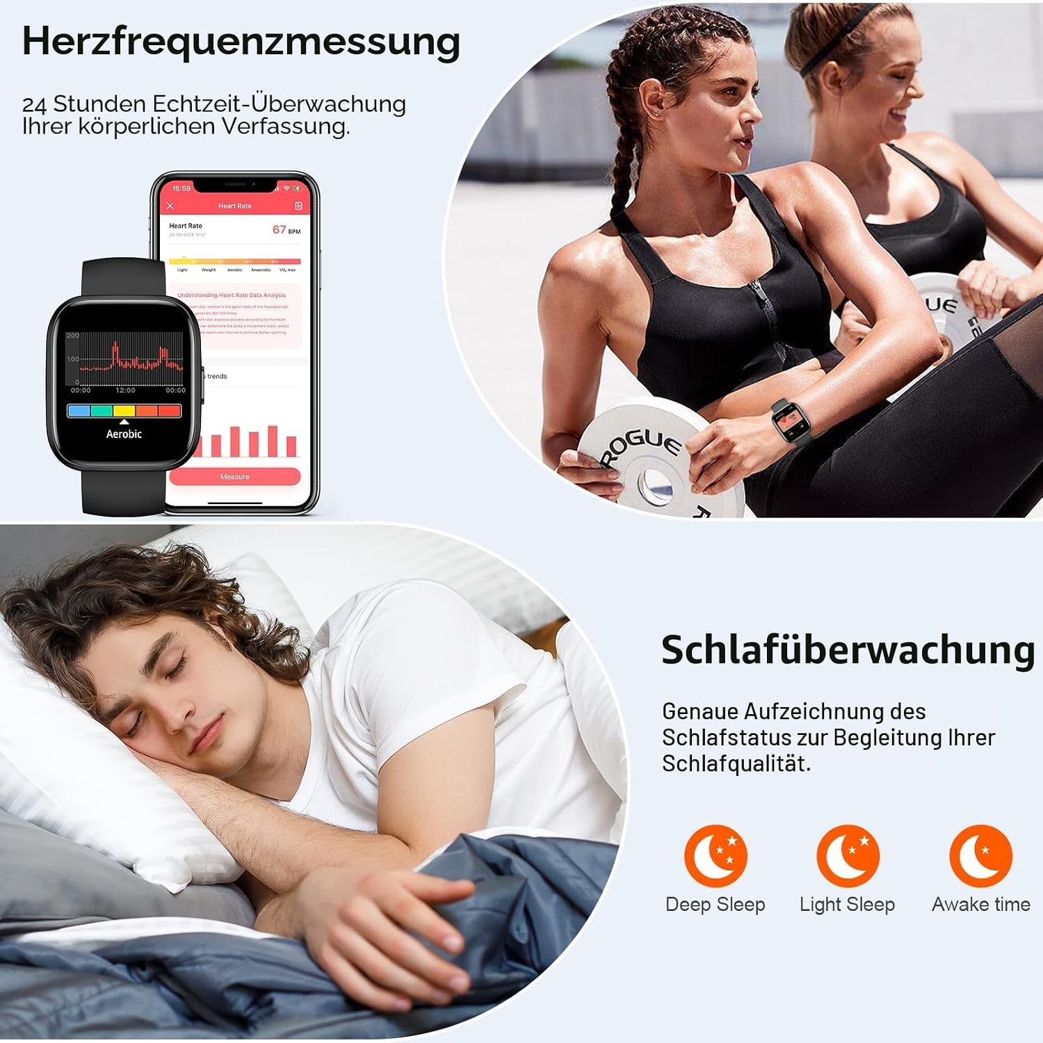 2026 Smartwatch Herren Damen 1,85 Zoll HD Touchscreen Smartwatch mit Telefonfunktion, 112+ Sportmodi Fitness-Tracker, IP68 wasserdichte Sportuhr mit Herzfrequenzmesser Schrittzähler für iOS Android – Bild 6