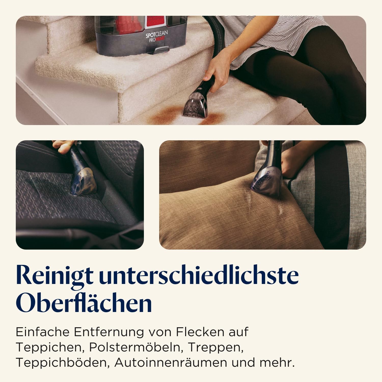 BISSELL 36988 SpotClean ProHeat Fleckenreiniger, entfernt Flecken von Teppichen und Polstern, 330 W, 2,5 l – Bild 4