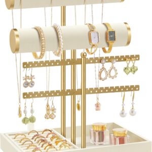SONGMICS Schmuckhalter, Schmuckständer, 2 Armbandhalter, Ohrringhalte...