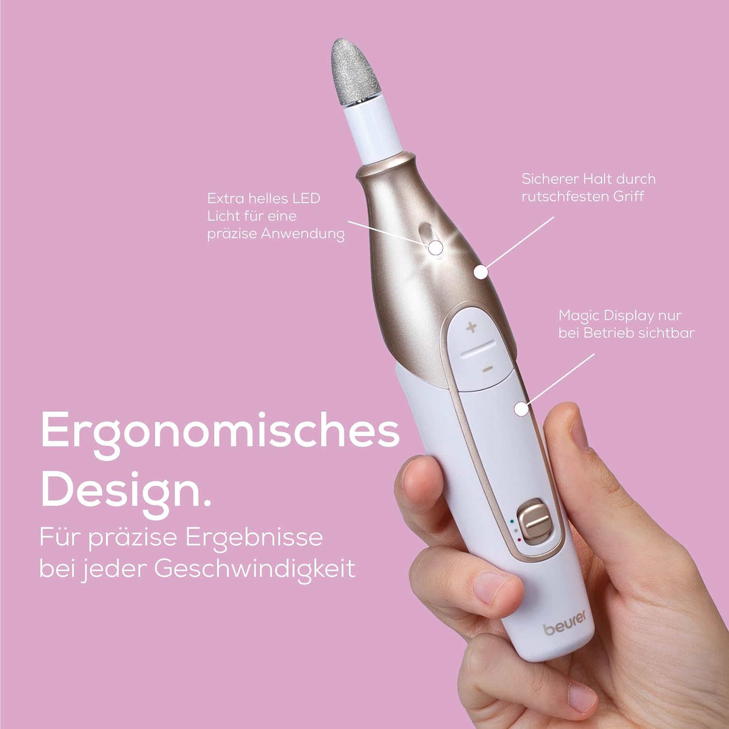 Beurer MP 64 Maniküre-/Pediküre-Set, elektrisches Nagelpflegeset mit Akku – Bild 5