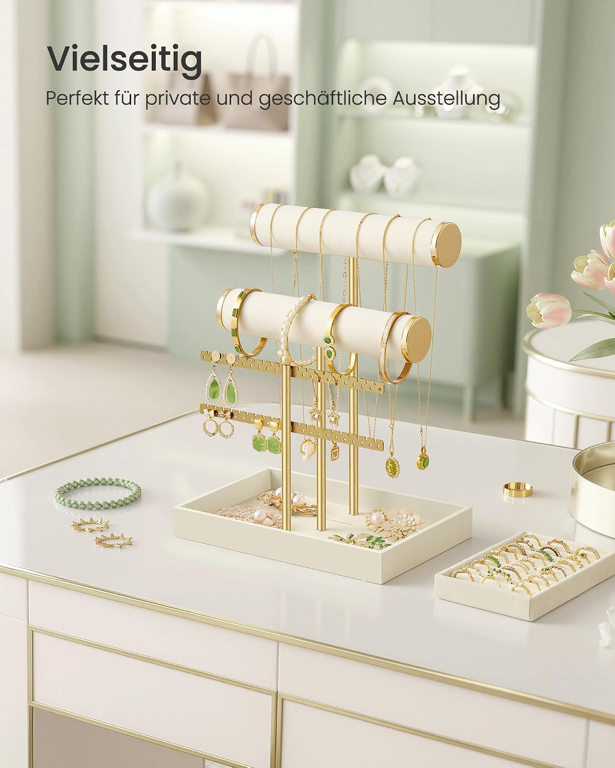 SONGMICS Schmuckhalter, Schmuckständer, 2 Armbandhalter, Ohrringhalter – Bild 7