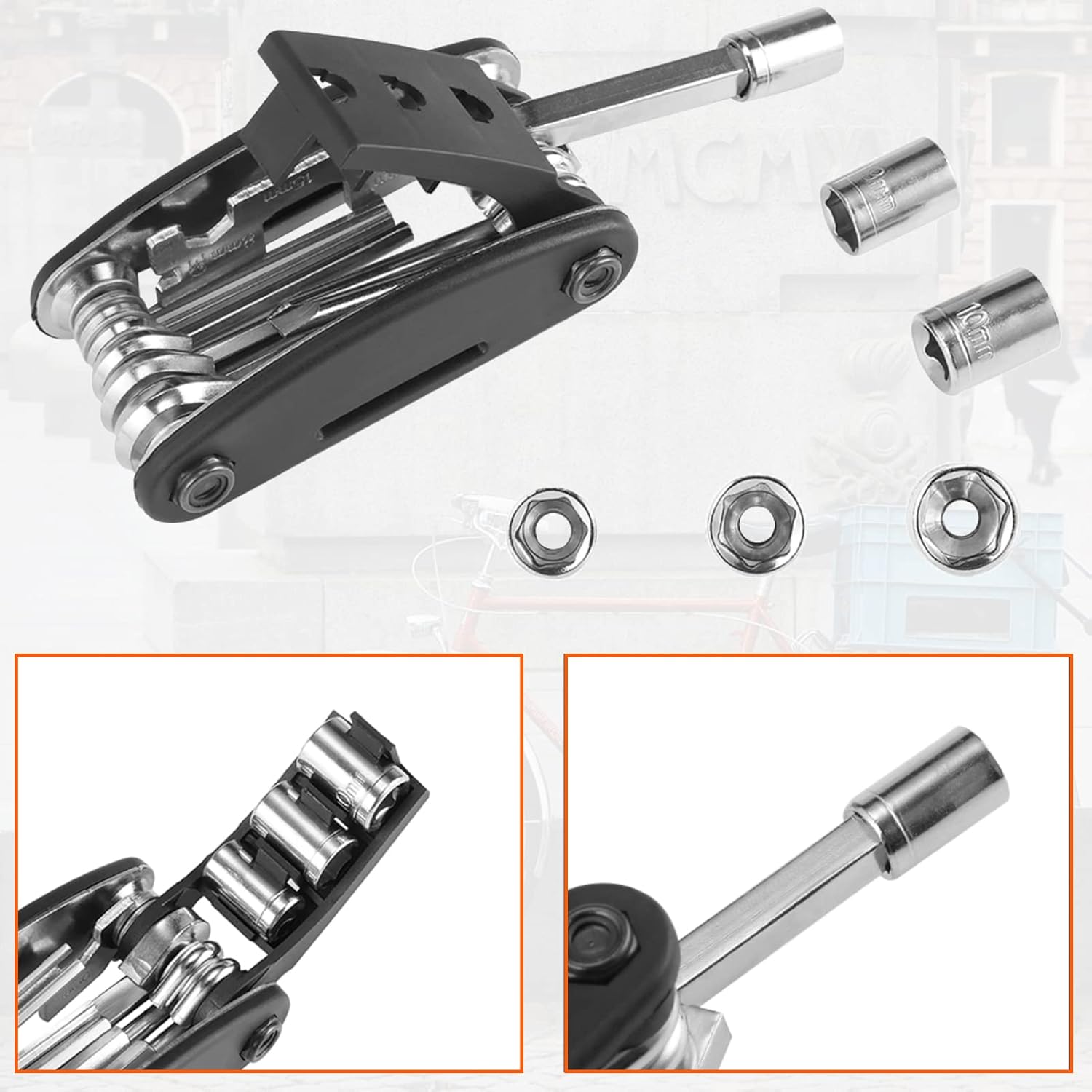 Rockbros 16-in-1 Fahrrad-Multitool, faltbares Fahrradwerkzeug – Bild 4