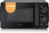 SEVERIN MW 9180 Solo, zum Auftauen und Erhitzen, Mikrowellengerät mit Drehteller und 6 Leistungsstufen, Design – Schwarz komplett, 700 W, 19 L Fassungsvermögen, MW 9180