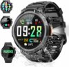 Soudorv Herren Smartwatch 1000 mAh Smartwatch mit Telefonfunktion, Militär