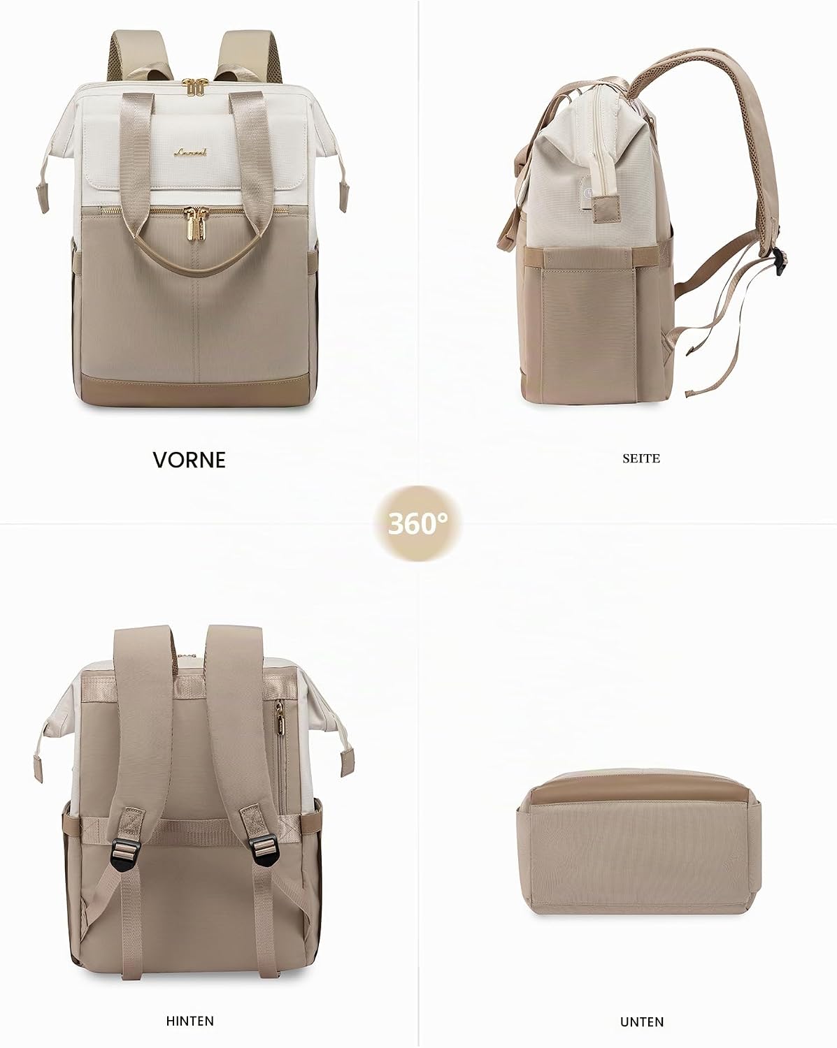 LOVEVOOK Damen Rucksack Laptop Schulrucksack Wasserdicht Schultasche – Bild 6