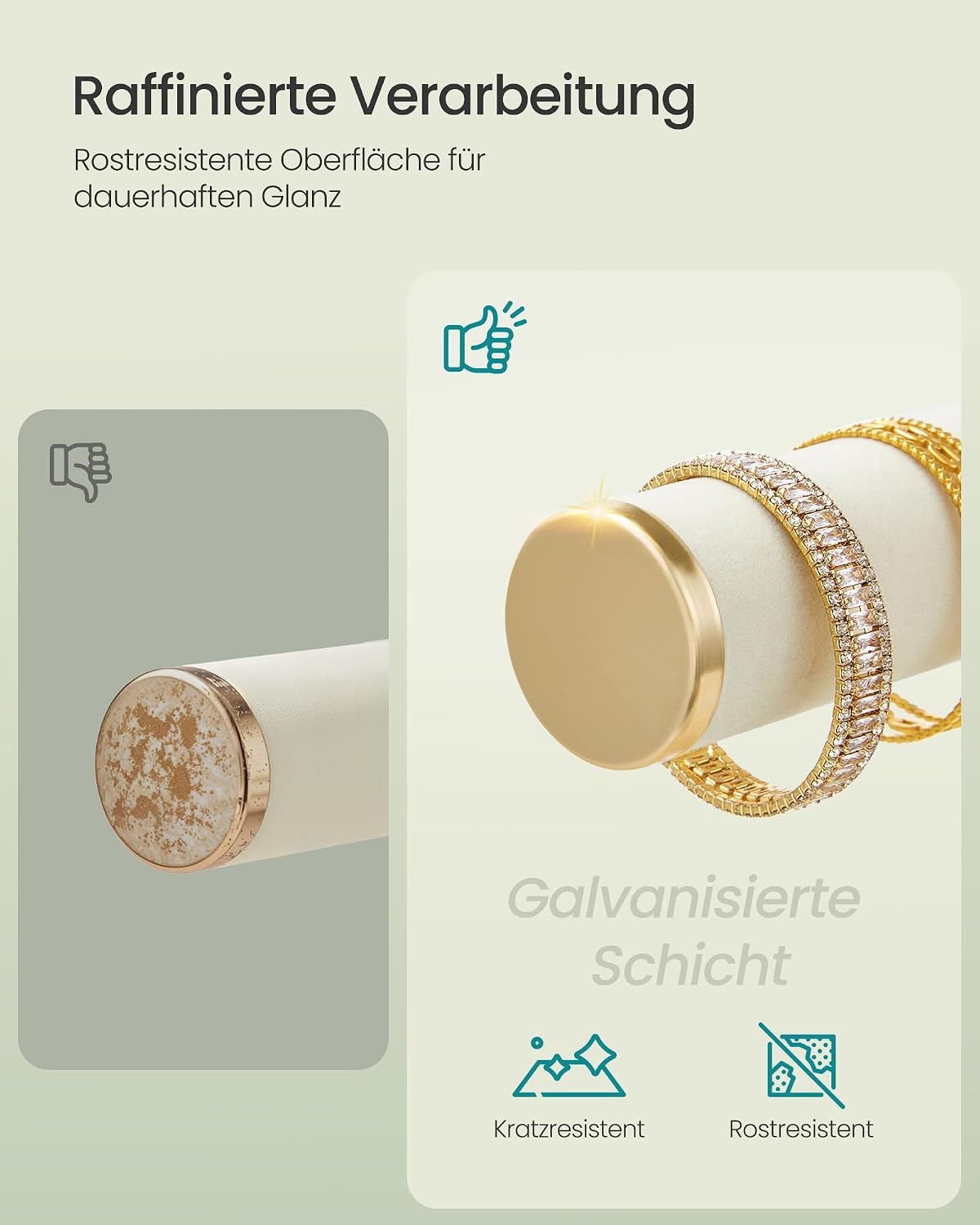 SONGMICS Schmuckhalter, Schmuckständer, 2 Armbandhalter, Ohrringhalter – Bild 3