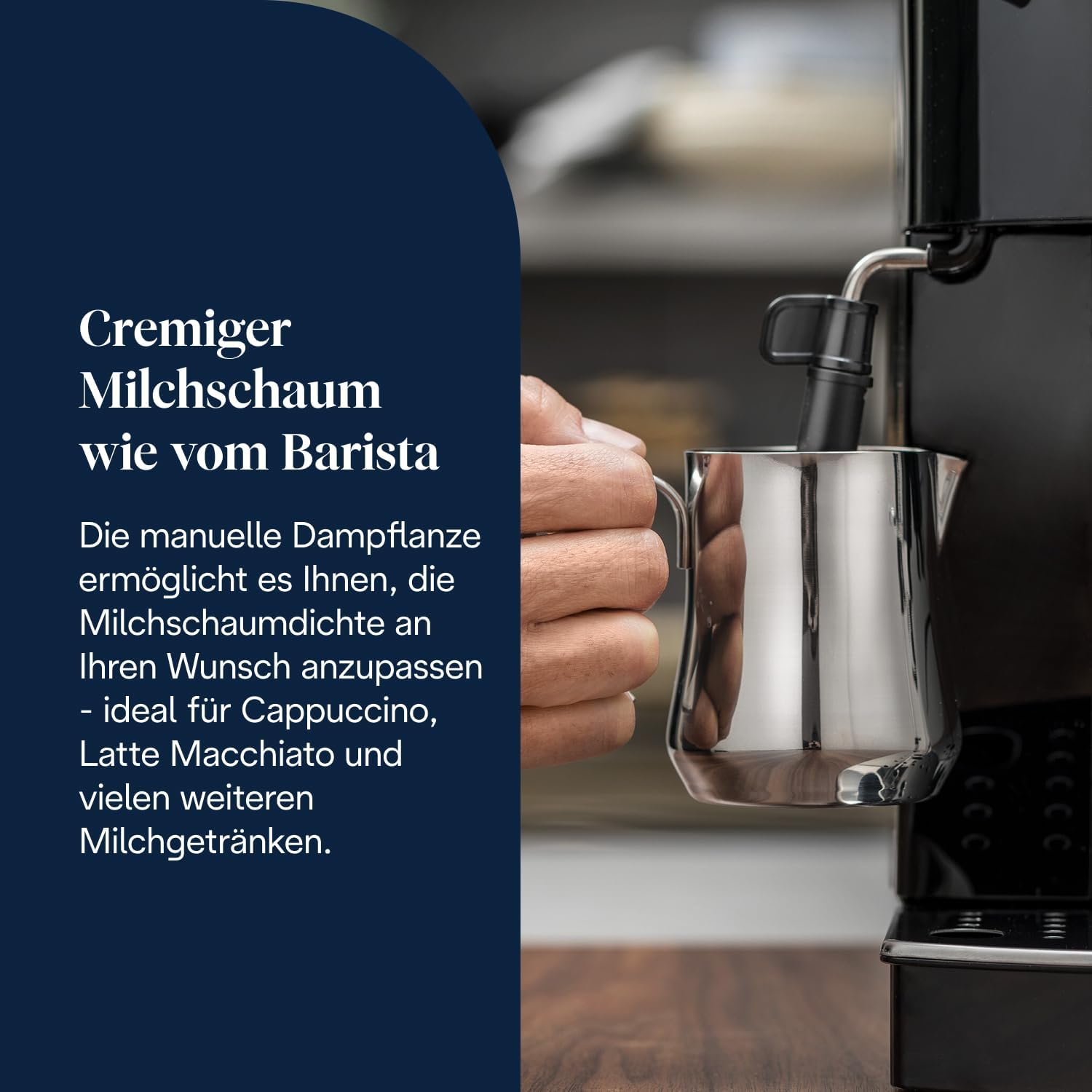 De'Longhi Magnifica S ECAM 22.110.B Kaffeevollautomat mit Milchaufschäumer für Cappuccino, mit Espresso-Direktwahltasten und Drehregler, 2-Tassen-Funktion, 1,8 Liter Wassertank, Schwarz/Silber – Bild 6