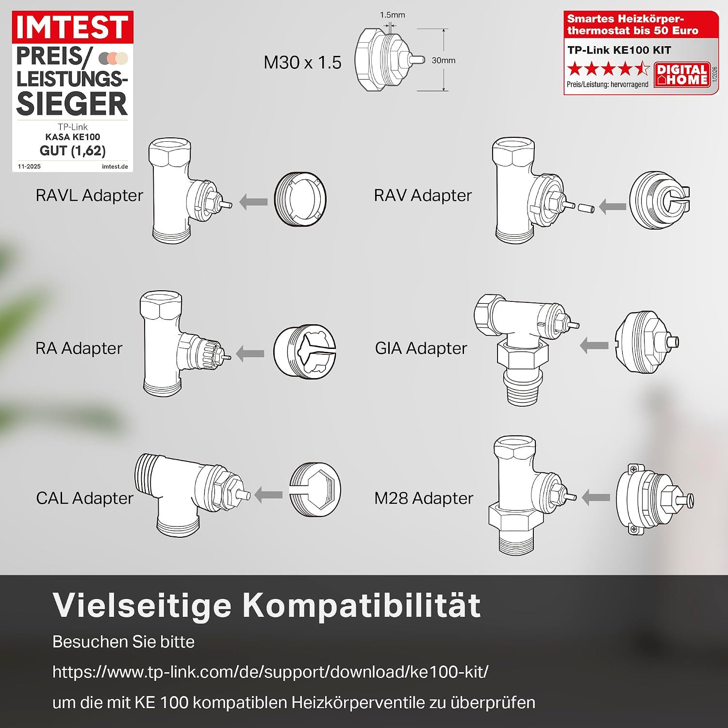 TP-Link Smart Heizkörperthermostat – Erweiterungseinheit, erfordert Kasa Hub, Heizungssteuerung (Kasa App, Zeitpläne, Geofencing, Fensteröffnungserkennung), Matter, Alexa, Apple Home – Bild 2