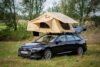 Autodachzelt Adventurer140 inkl. 140 x 240 Matratze (60 mm dick) + 3D-Mesh; Teleskopleiter bis 2,1 m Pkw-Höhe; Auto-Softcover-Faltdachzelt 140 cm
