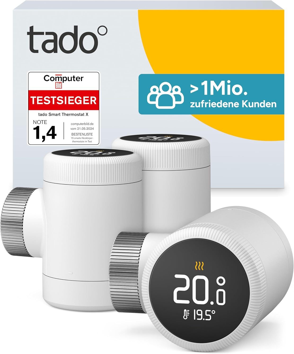 tado ° Smartes Heizkörperthermostat X – Trio-Pack
