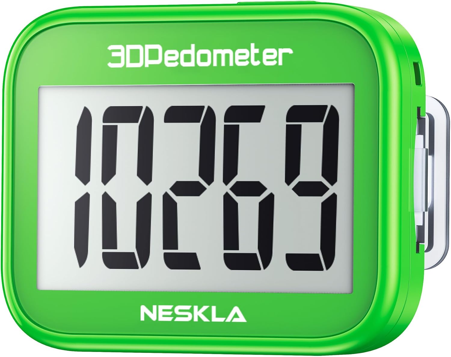 NESKLA 3D-Schrittzähler, einfacher Schrittzähler, großes LCD-Display zum Gehen