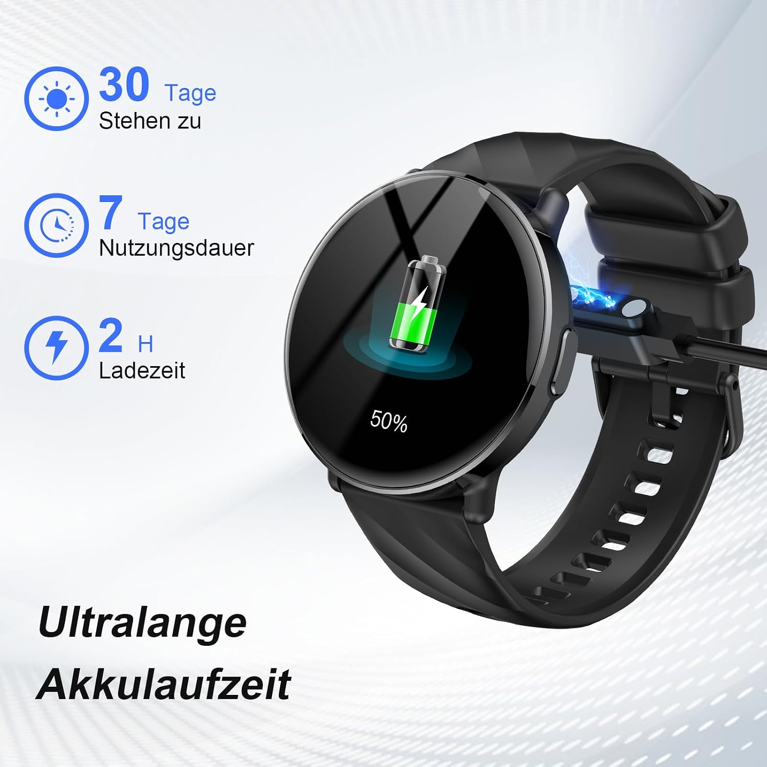 Smartwatch für Herren und Damen mit AI-Assistent und Bluetooth 5.4-Telefonfunktion – Bild 5