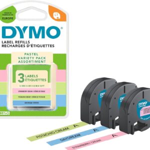 DYMO Original LetraTag Pastell-Etiketten | Kunststoff | 12mm x 4m | Pi...