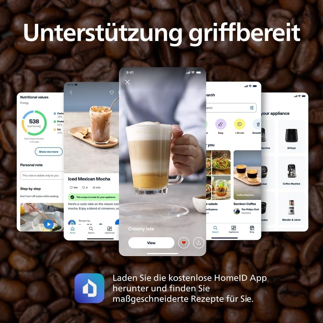 Philips Panarello 2200 Serie Kaffeevollautomat, Schwarz, 2 Spezialitäten – Bild 10
