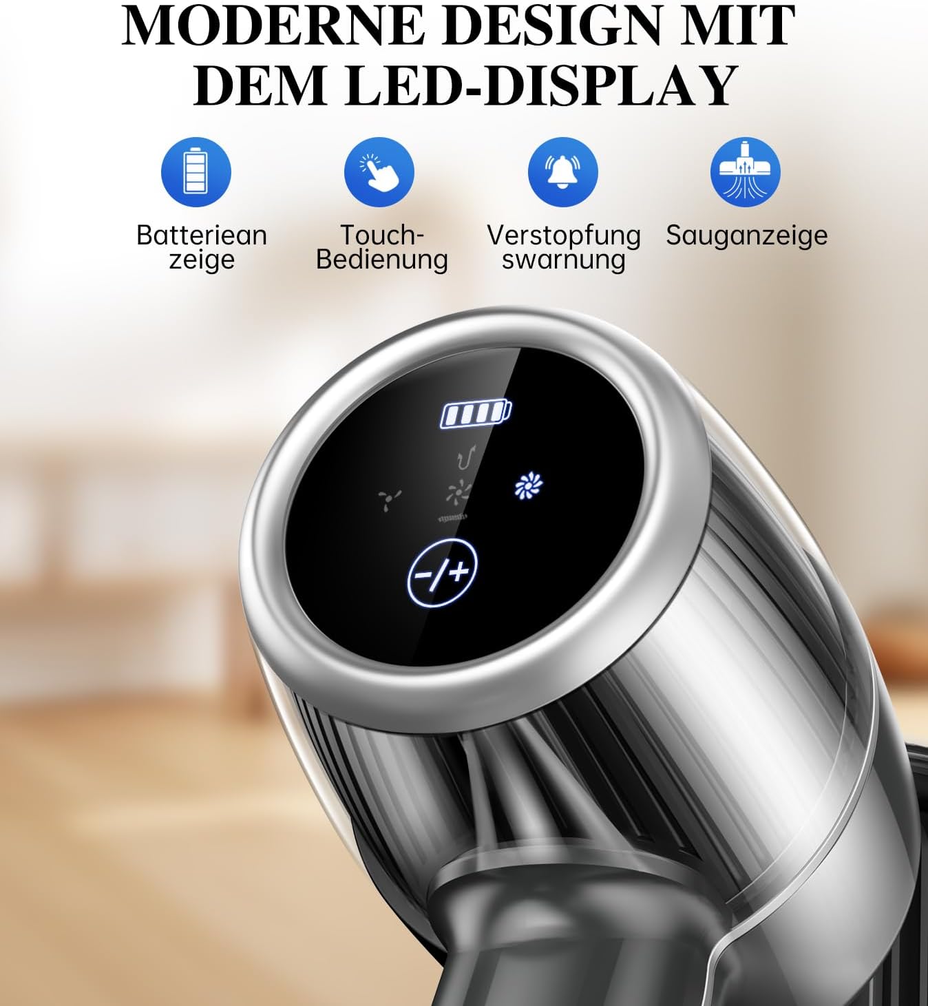 Akku Staubsauger Kabellos Akkustaubsauger Akkusauger - Kabelloser Stabstaubsauger Elektrische Sauger Kehrbesen mit Ladestation Cordless Vacuum Cleaner Für Tierhaare Teppich Beutellos Stielstaubsauger – Bild 2