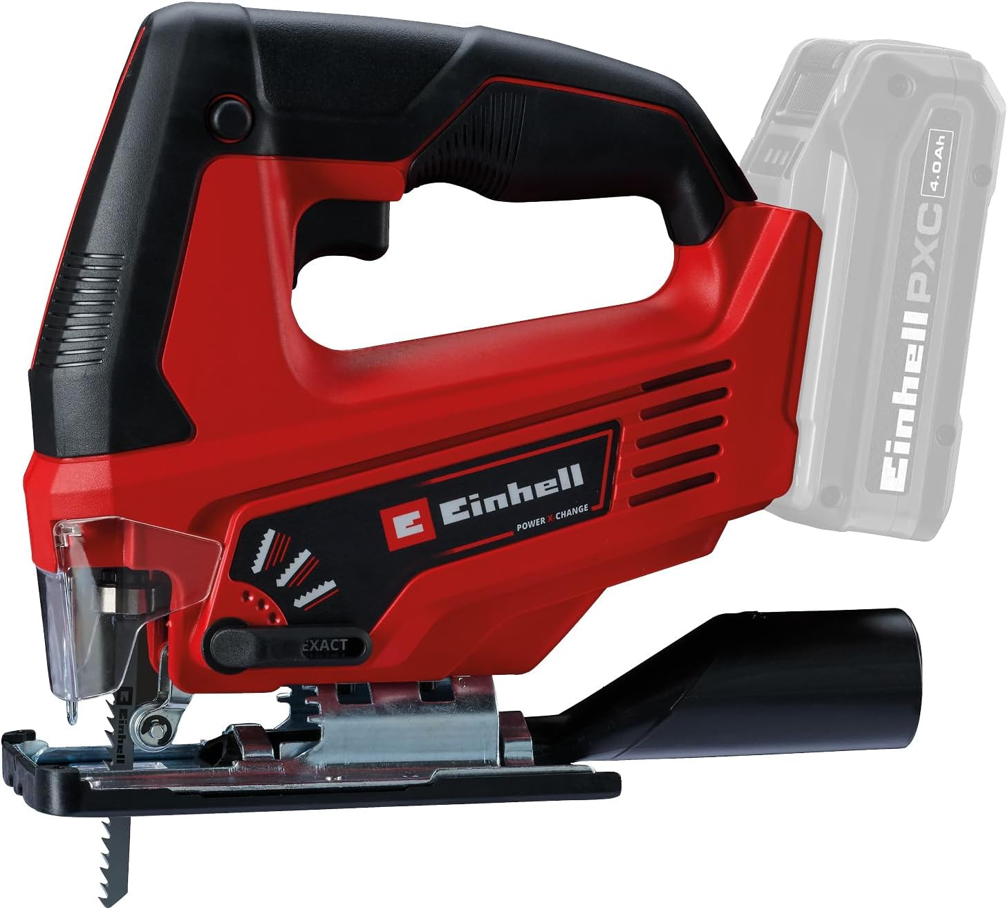 Einhell Bohrmaschine TE-CD 18/40 Li + Winkelschleifer TC-AG 18/115 + Stichsäge -JS 18 Power X-Change (18 V, inkl. 1 x 4,0 Ah Akku, Ladegerät, Koffer) – Bild 8