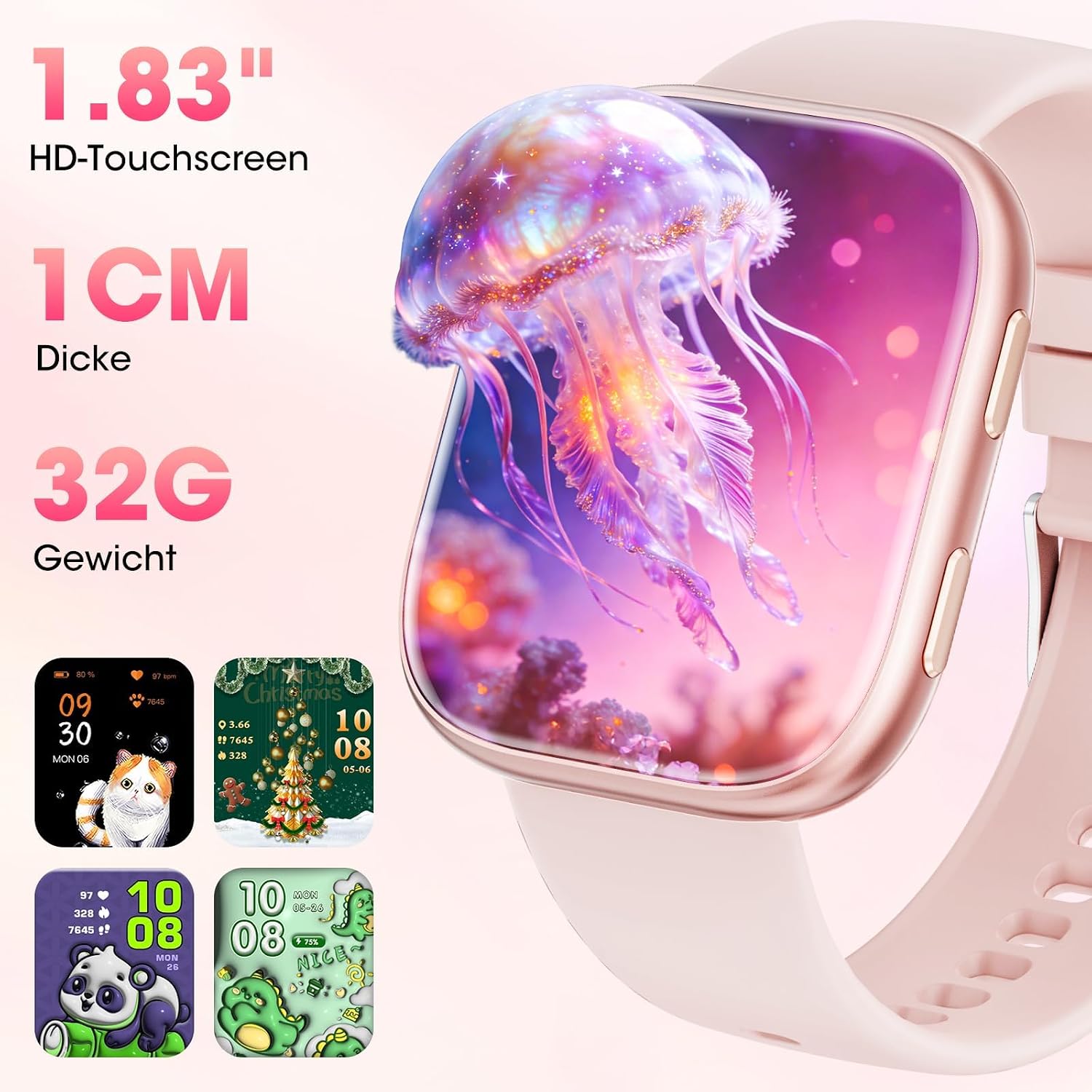 Mingtawn Herren-Smartwatch mit 7 Armbändern & Geschenkbox, 1,83 Zoll HD Smartwatch mit Bluetooth-Anruf, Fitness-Tracker mit Herzfrequenzmesser, Schlafmonitor, Schrittzähler, IP68 wasserdicht – Bild 3
