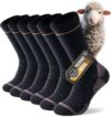 PULIOU Wandersocken Merinosocken Herren Damen Outdoor & Trekkingsocken Anti-Blister Gepolsterte Arbeitssocken Laufsocken Sportsocken (3 Paar)