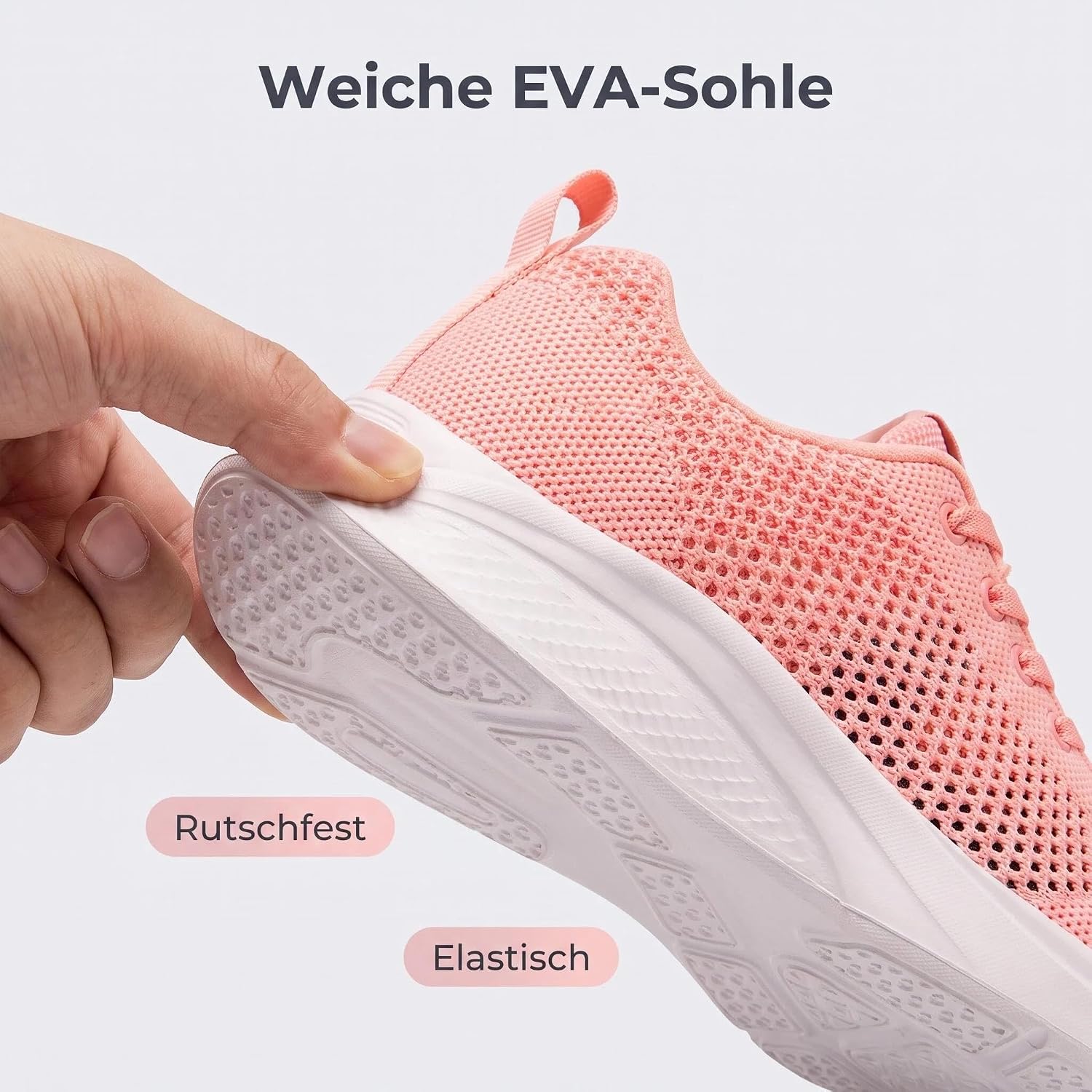 Damen-Sneaker, Laufschuhe, Sportschuhe, Mesh, leicht, atmungsaktiv, stoßdämpfend, rutschfest, für Joggen, Walken, Training und Freizeit – Bild 5