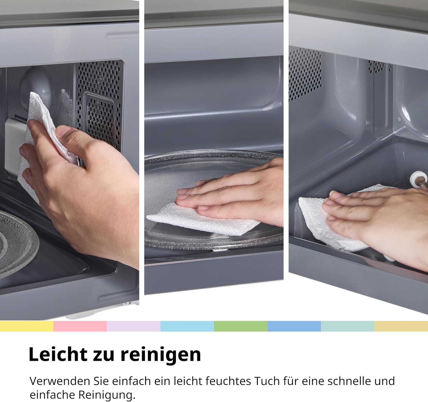 COMFEE Mikrowelle CMO-MM20L2NFPE(BK), Schwarz, 20 Liter, 700 W, 5 Leistungsstufen, schnelles Auftauen, einfache Reinigung, manueller Timer, kompaktes Design, ideal für kleine Küchen – Bild 9