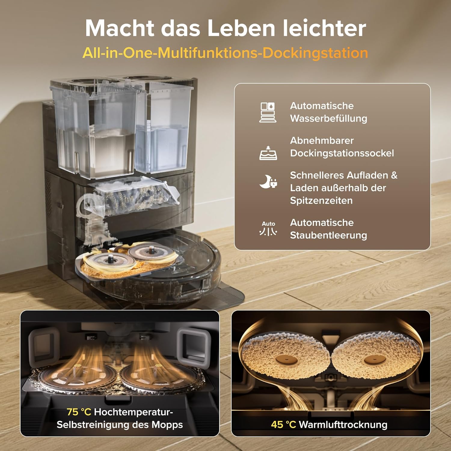 roborock Qrevo S Pro Set Saugroboter mit Wischfunktion, 18.500 Pa – Bild 2