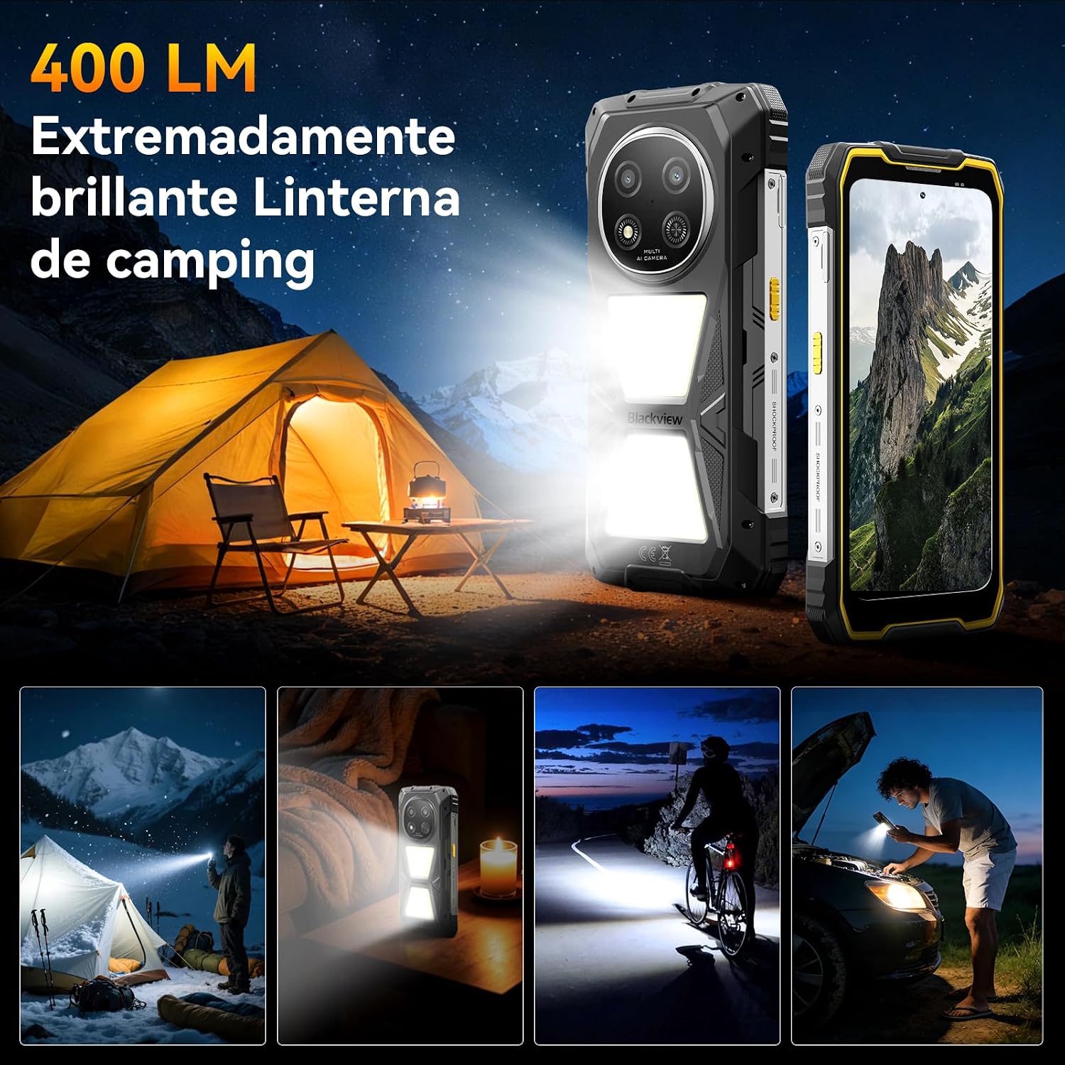 Blackview Rock 2 Pro Outdoor-Handy ohne Vertrag, Android 16 Outdoor-Smartphone 5G 32 GB + 256 GB, 6,67 Zoll HD+ Display 120 Hz 15000 mAh IP69K, 16 MP AI-Kamera, NFC/OTG/GPS/Gemini AI/Handschuhmodus 2.0 – Bild 7