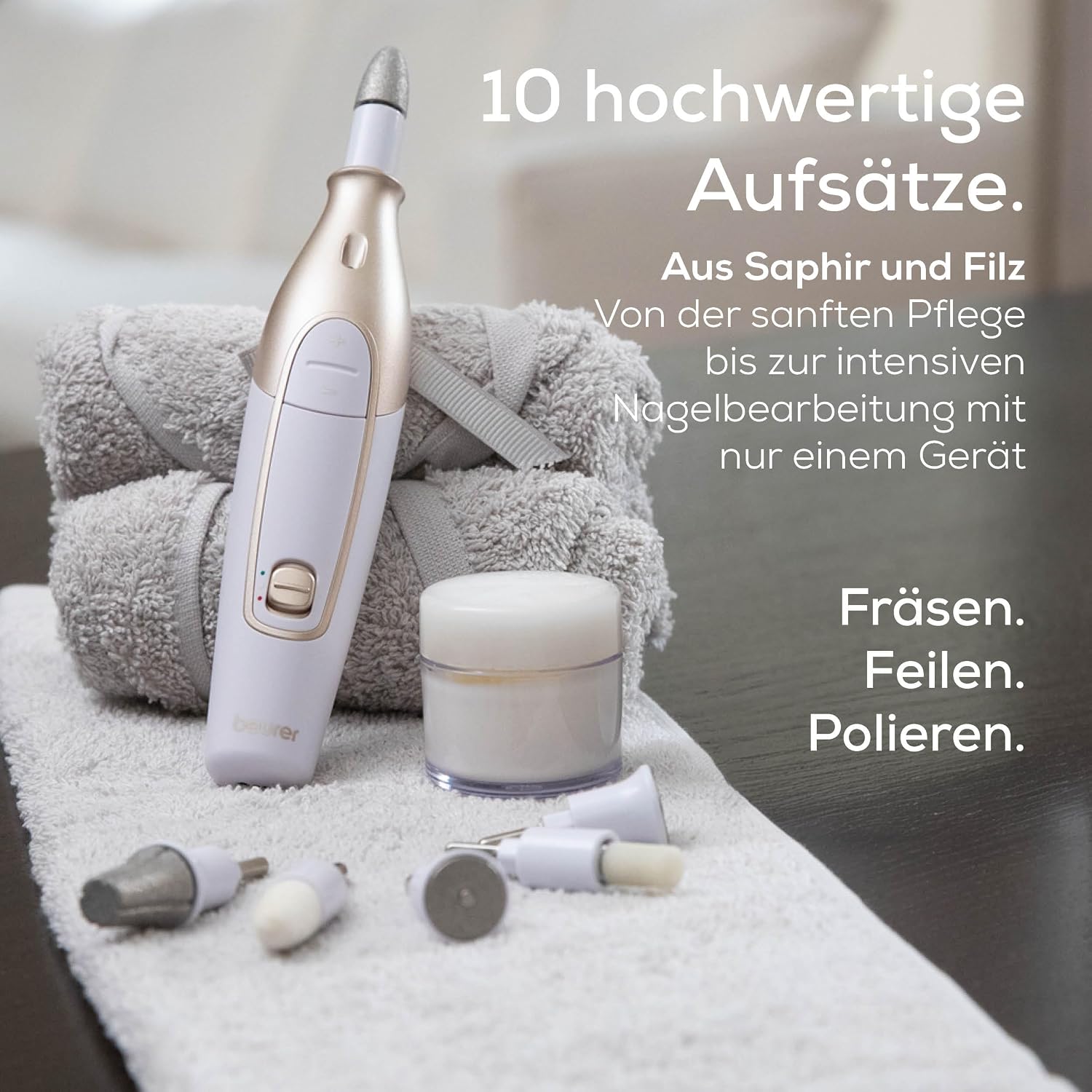 Beurer MP 64 Maniküre-/Pediküre-Set, elektrisches Nagelpflegeset mit Akku – Bild 3