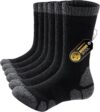 PULIOU Wandersocken Merinosocken Herren Damen Outdoor & Trekkingsocken Anti-Blister Gepolsterte Arbeitssocken Laufsocken Sportsocken (3 Paar)