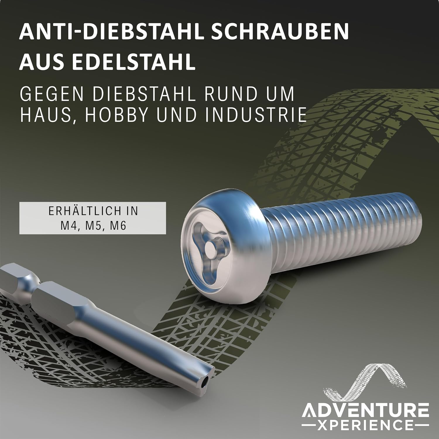 Y-Kopf-Edelstahl-Sicherheitsschrauben, abgerundeter Kopf, Spezialkopf, Y-Kopf mit Loch, Gewindestifte inklusive Bit, V2A-Diebstahlsicherungsschrauben, manipulationshemmend, M4, M5, M6 – Bild 3