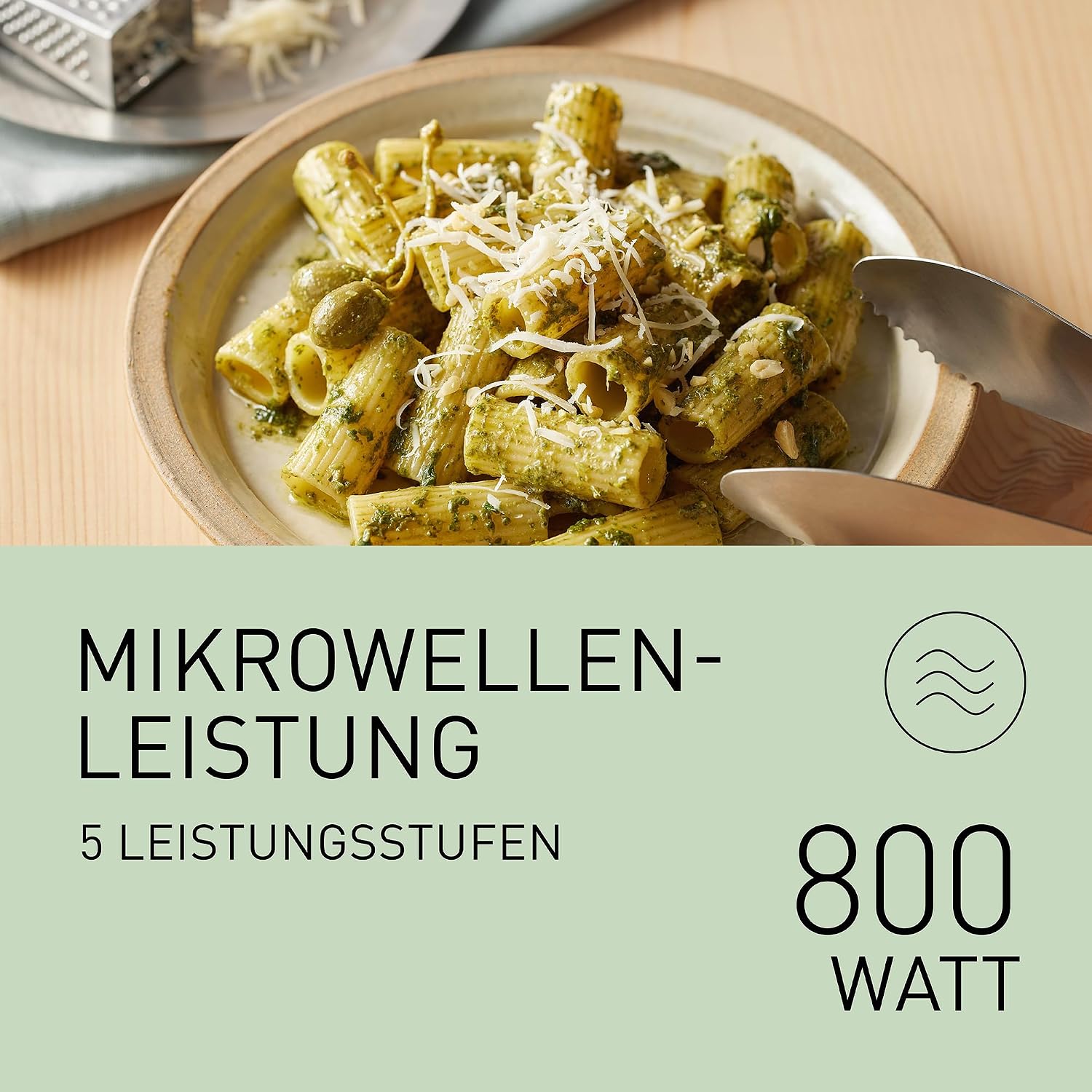 Panasonic NN-E20JWMEBG Mikrowelle mit Glasplatte, 20 l, 800 W, Auftaufunktion, 5 Leistungsstufen, Timer, weiß, Modell 2025 – Bild 6