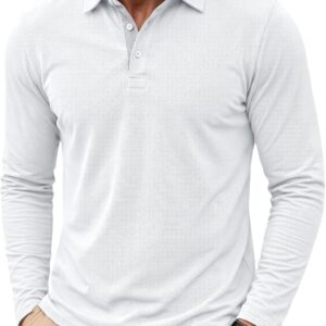 Runcati Herren-Poloshirts, langärmelig, leichte Oberteile, Sport-Shir...